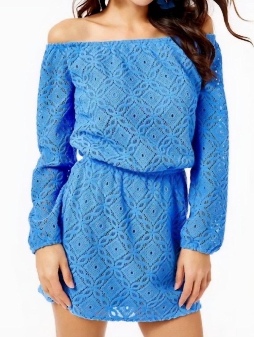 Lilly Pulitzer Lana Blue Thistle Trellis Lace Skort Romper